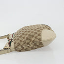 GUCCI GG Canvas Web Sherry Line Shoulder Bag Beige Gold 257065 Auth 194292-4