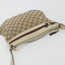GUCCI GG Canvas Web Sherry Line Shoulder Bag Beige Gold 257065 Auth 194292-6