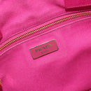 PRADA Canapa MM Hand Bag Canvas Pink Gold Auth 194294-16