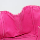 PRADA Canapa MM Hand Bag Canvas Pink Gold Auth 194294-18