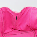 PRADA Canapa MM Hand Bag Canvas Pink Gold Auth 194294-19