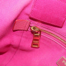 PRADA Canapa MM Hand Bag Canvas Pink Gold Auth 194294-20