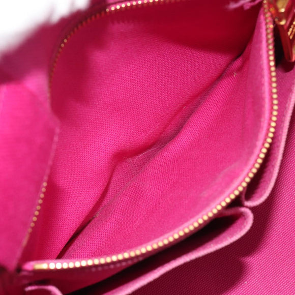 PRADA Canapa MM Hand Bag Canvas Pink Gold Auth 194294