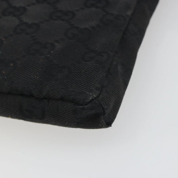 GUCCI GG Canvas Waist Bag Black Silver 28566 Auth 194295