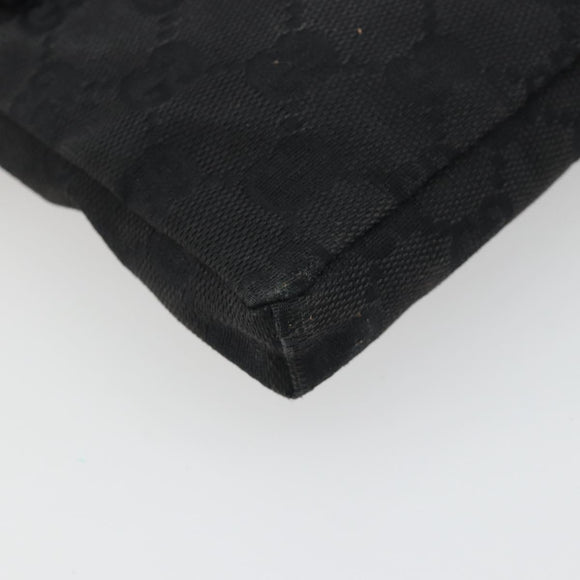 GUCCI GG Canvas Waist Bag Black Silver 28566 Auth 194295