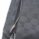 GUCCI GG Canvas Waist Bag Black Silver 28566 Auth 194295-10