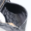 GUCCI GG Canvas Waist Bag Black Silver 28566 Auth 194295-11