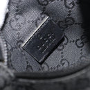 GUCCI GG Canvas Waist Bag Black Silver 28566 Auth 194295-21
