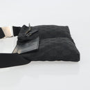 GUCCI GG Canvas Waist Bag Black Silver 28566 Auth 194295-4