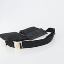 GUCCI GG Canvas Waist Bag Black Silver 28566 Auth 194295-7