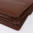 BALENCIAGA Clutch Bag Leather Brown Gold Auth 194296-12