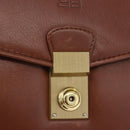 BALENCIAGA Clutch Bag Leather Brown Gold Auth 194296-13