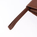 BALENCIAGA Clutch Bag Leather Brown Gold Auth 194296-14