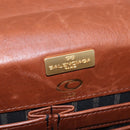 BALENCIAGA Clutch Bag Leather Brown Gold Auth 194296-16