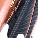 BALENCIAGA Clutch Bag Leather Brown Gold Auth 194296-17