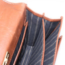 BALENCIAGA Clutch Bag Leather Brown Gold Auth 194296-18