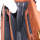 BALENCIAGA Clutch Bag Leather Brown Gold Auth 194296-19