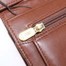 BALENCIAGA Clutch Bag Leather Brown Gold Auth 194296-23