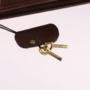 BALENCIAGA Clutch Bag Leather Brown Gold Auth 194296-26