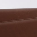 BALENCIAGA Clutch Bag Leather Brown Gold Auth 194296-4