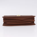 BALENCIAGA Clutch Bag Leather Brown Gold Auth 194296-8