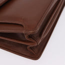 BALENCIAGA Clutch Bag Leather Brown Gold Auth 194296-9