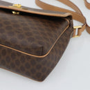 CELINE Macadam Canvas Shoulder Bag PVC Leather Brown Gold Auth 194297A-9