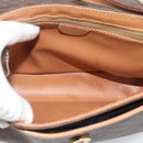 CELINE Macadam Canvas Shoulder Bag PVC Leather Brown Gold Auth 194297A-11