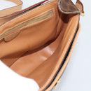CELINE Macadam Canvas Shoulder Bag PVC Leather Brown Gold Auth 194297A-17