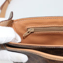 CELINE Macadam Canvas Shoulder Bag PVC Leather Brown Gold Auth 194297A-19