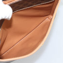 CELINE Macadam Canvas Shoulder Bag PVC Leather Brown Gold Auth 194297A-21