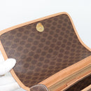 CELINE Macadam Canvas Shoulder Bag PVC Leather Brown Gold Auth 194297A-10