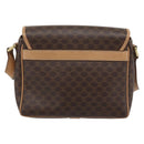 CELINE Macadam Canvas Shoulder Bag PVC Leather Brown Gold Auth 194297A-2
