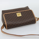 CELINE Macadam Canvas Shoulder Bag PVC Leather Brown Gold Auth 194297A-6