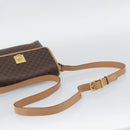 CELINE Macadam Canvas Shoulder Bag PVC Leather Brown Gold Auth 194297A-7