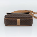 CELINE Macadam Canvas Shoulder Bag PVC Leather Brown Gold Auth 194297A-5