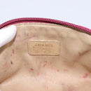 CHANEL Camelia Pouch Leather Pink Gold Tone CC Auth 194298-9