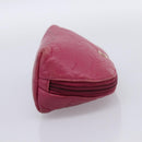 CHANEL Camelia Pouch Leather Pink Gold Tone CC Auth 194298-4