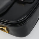 CELINE Shoulder Bag Leather Black Gold Auth 194301-11