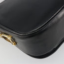 CELINE Shoulder Bag Leather Black Gold Auth 194301-13