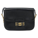 CELINE Shoulder Bag Leather Black Gold Auth 194301-2