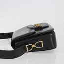 CELINE Shoulder Bag Leather Black Gold Auth 194301-5