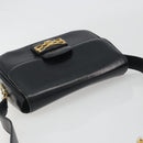 CELINE Shoulder Bag Leather Black Gold Auth 194301-6