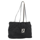 FENDI Zucca Canvas Tote Bag Black Silver Auth 194305-1