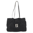 FENDI Zucca Canvas Tote Bag Black Silver Auth 194305-13