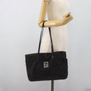 FENDI Zucca Canvas Tote Bag Black Silver Auth 194305-21