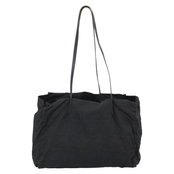 FENDI Zucca Canvas Tote Bag Black Silver Auth 194305