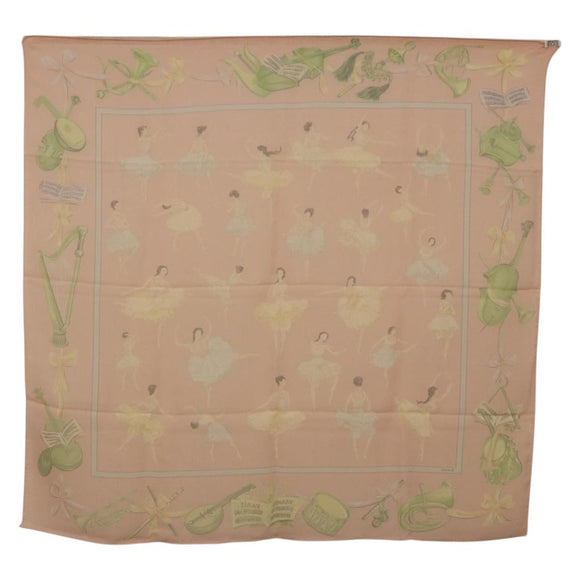 HERMES Carre 90 Scarf ”LES DANSEUSES” Silk Pink Auth 194306M