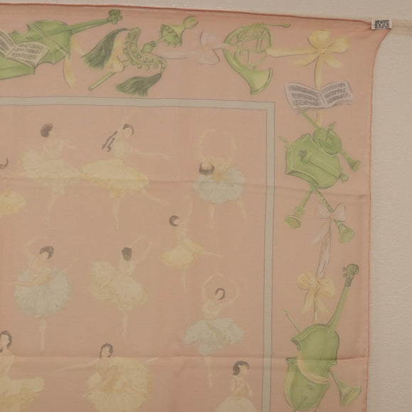 HERMES Carre 90 Scarf ”LES DANSEUSES” Silk Pink Auth 194306M