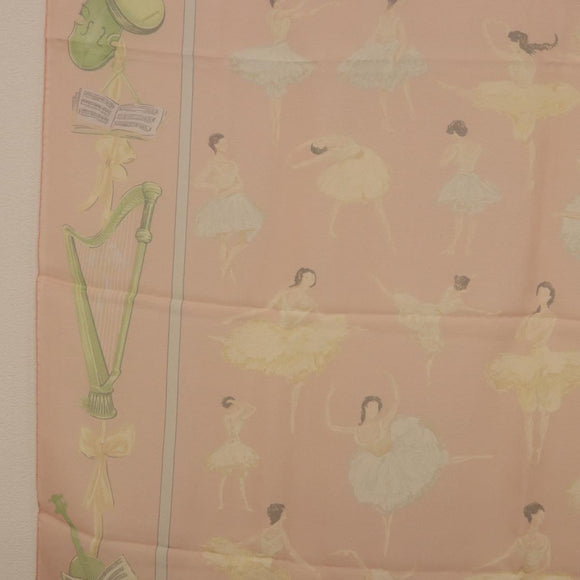 HERMES Carre 90 Scarf ”LES DANSEUSES” Silk Pink Auth 194306M